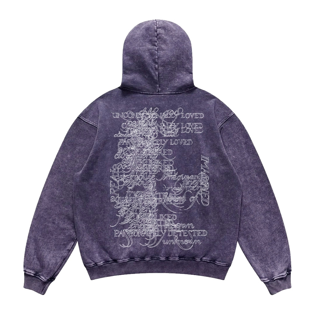 BOMBA STUDIO Letter Print Washed Oversize Hoodie
