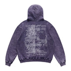 BOMBA STUDIO Letter Print Washed Oversize Hoodie