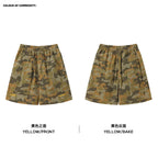 NewJNXS Lightweight Camouflage Embroidered Plaid Wide-leg Shorts