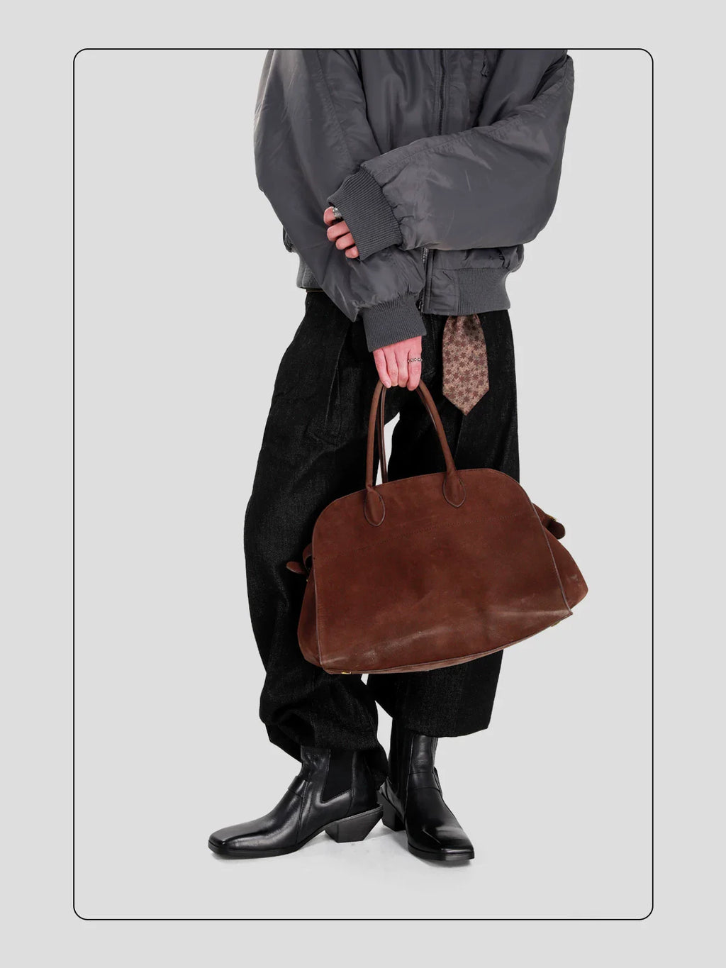 HANQIAORJI Cowhide Square Boots Chelsea Boots