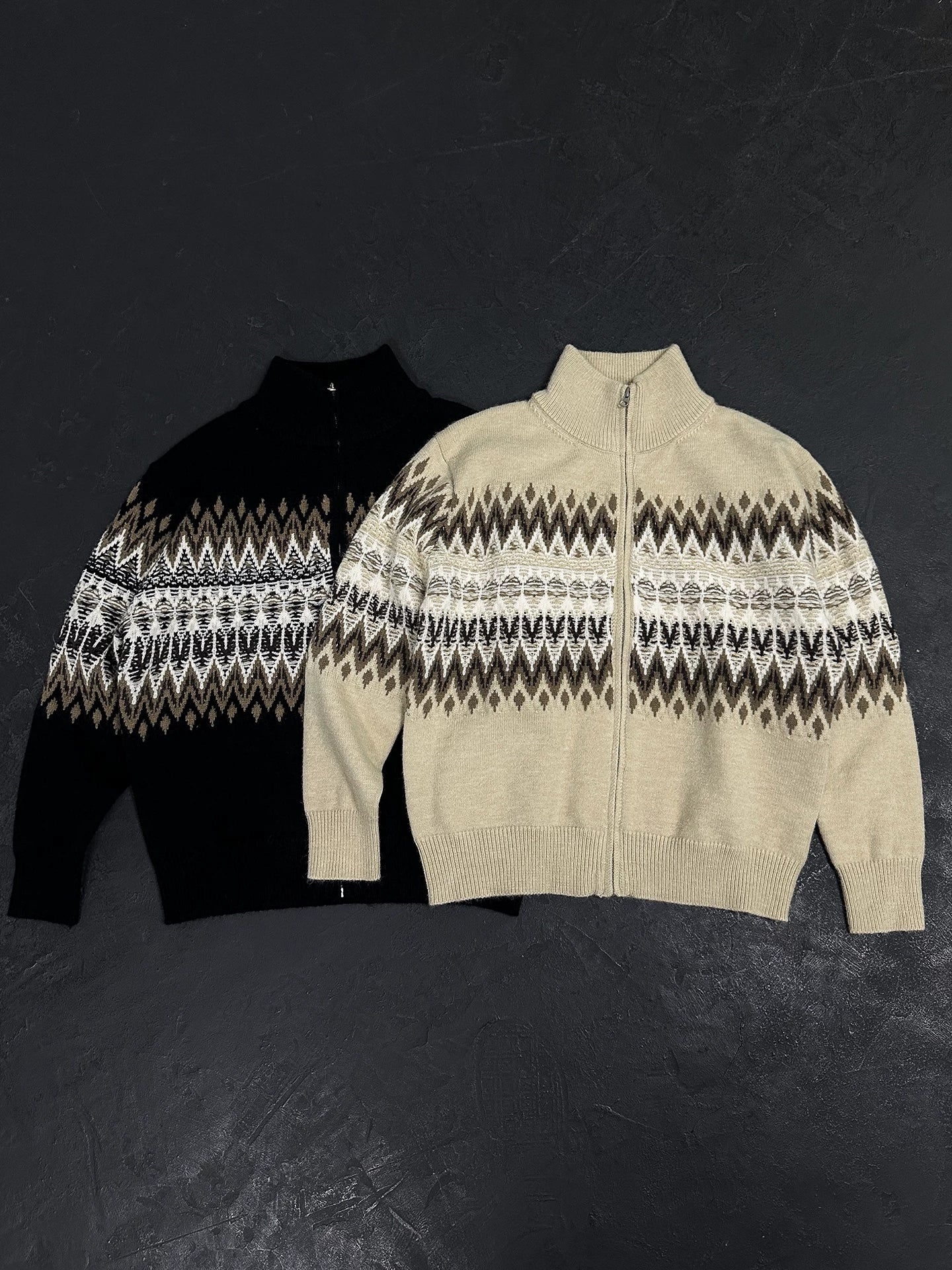 GRAYDREAMS Fair Isle Old Money Cardigan Sweater