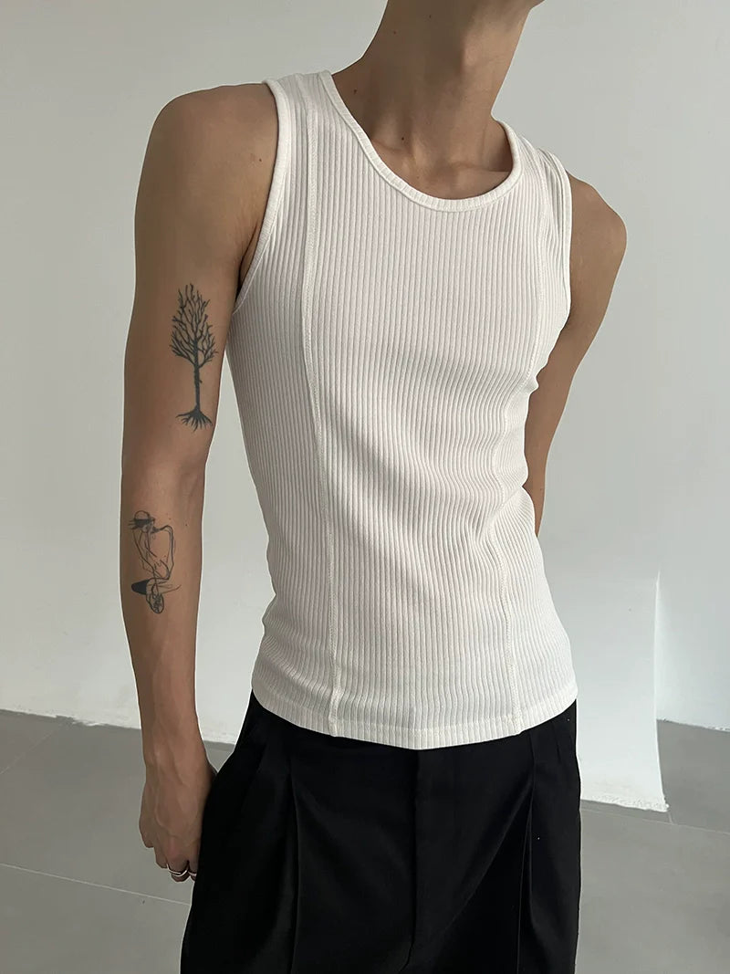 COLN Vertical Striped Sleeveless Vest