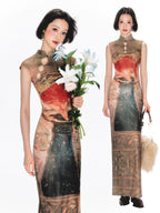 YEDM Goldfish Flag Print Dress