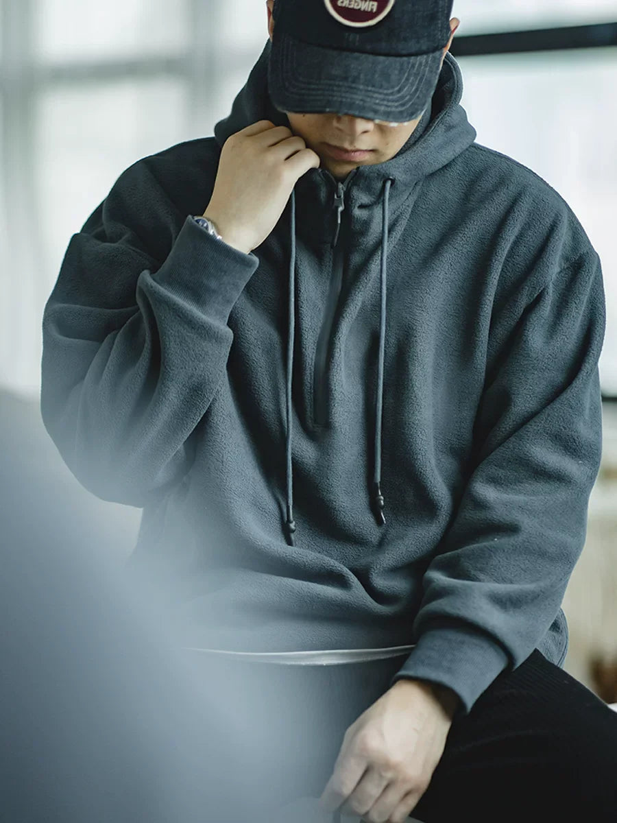 Madden Vintage Polar Fleece Half Zipper Sweater