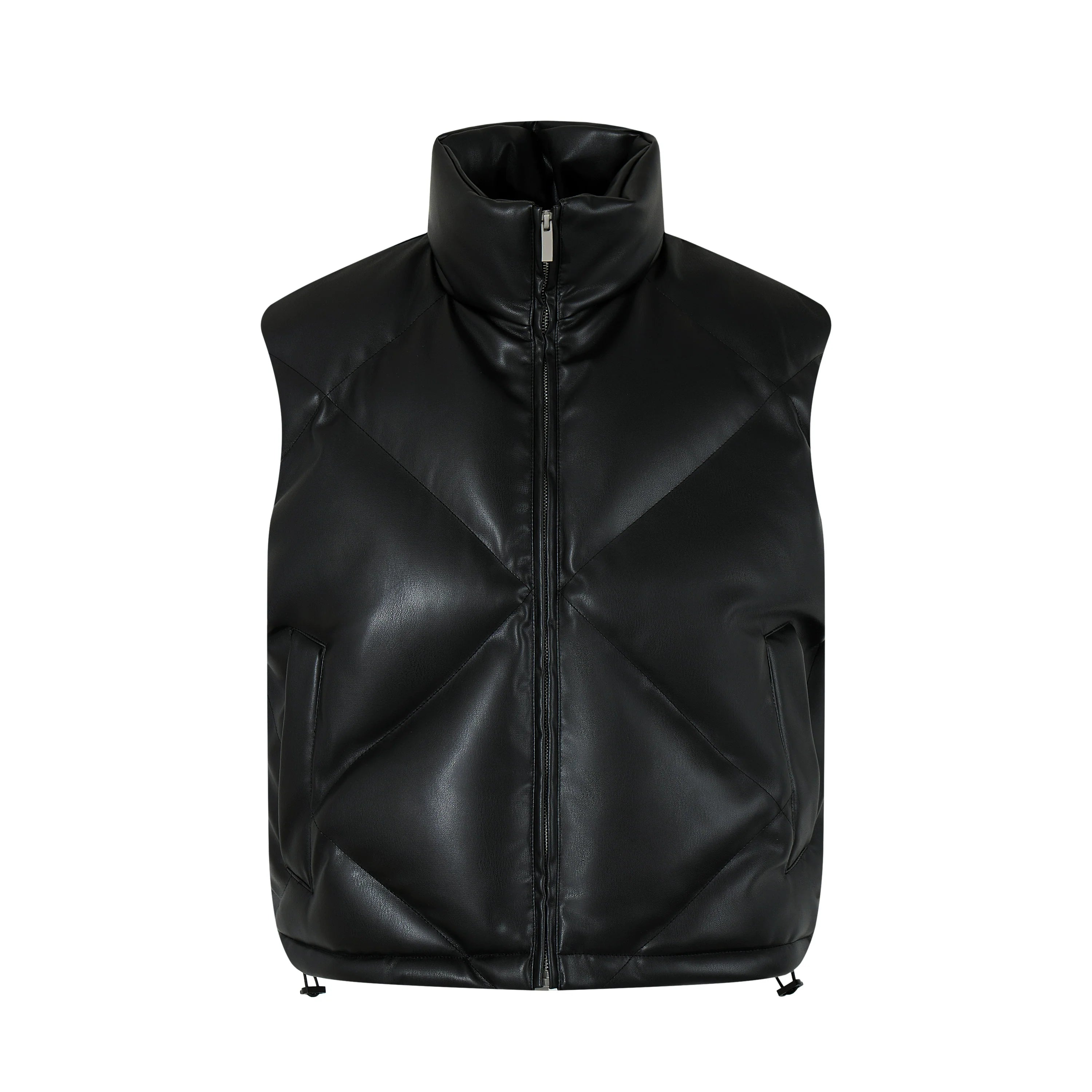 (Clearance) MADWITCH Stand-up Collar PU Leather Jacket Vest