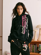 DONSMOKE Front Shoulder Vertical Word Versatile Hooded Sweater