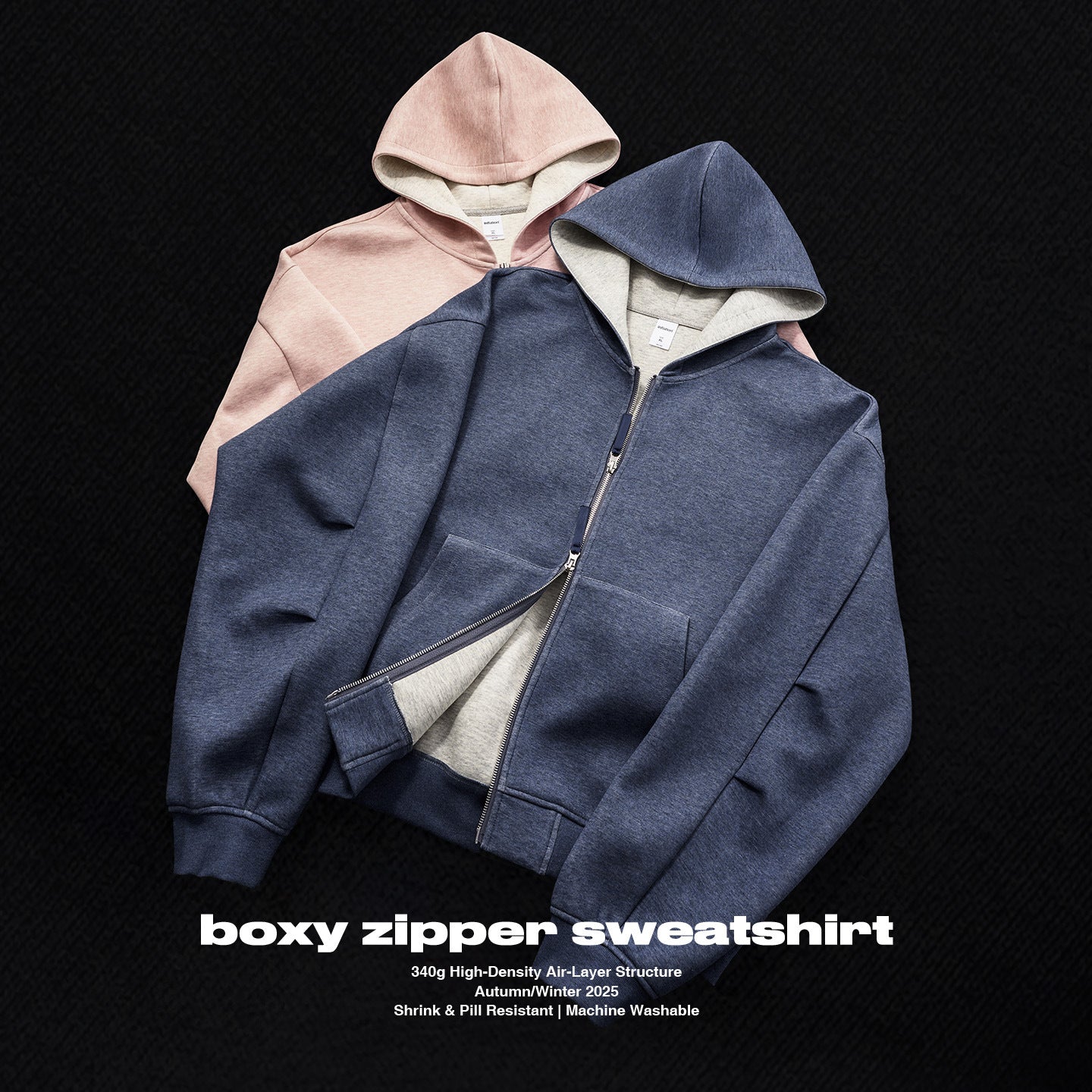 Inflation Contrast Ins Short Hooded Sweater