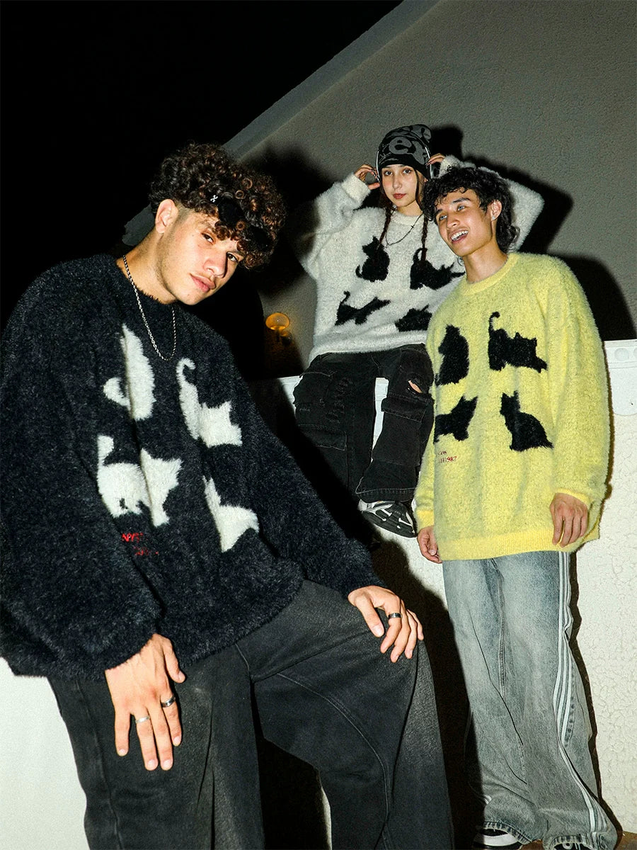 MANYSTON Cat Poses Sweater