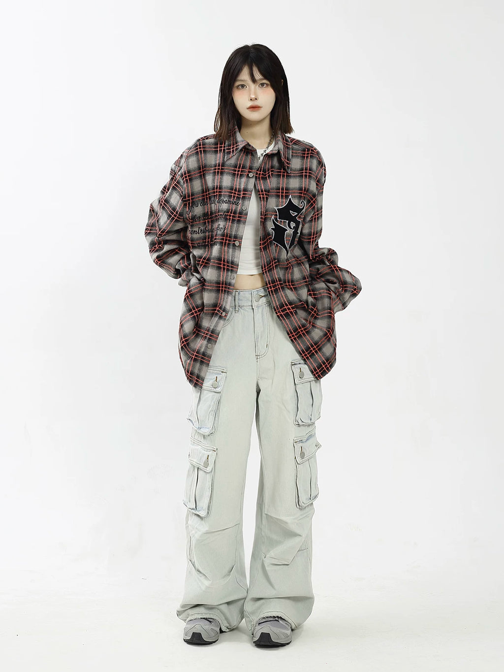 KKBBU Multi Pocket Washed Straight Work Jeans