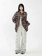 KKBBU Multi Pocket Washed Straight Work Jeans