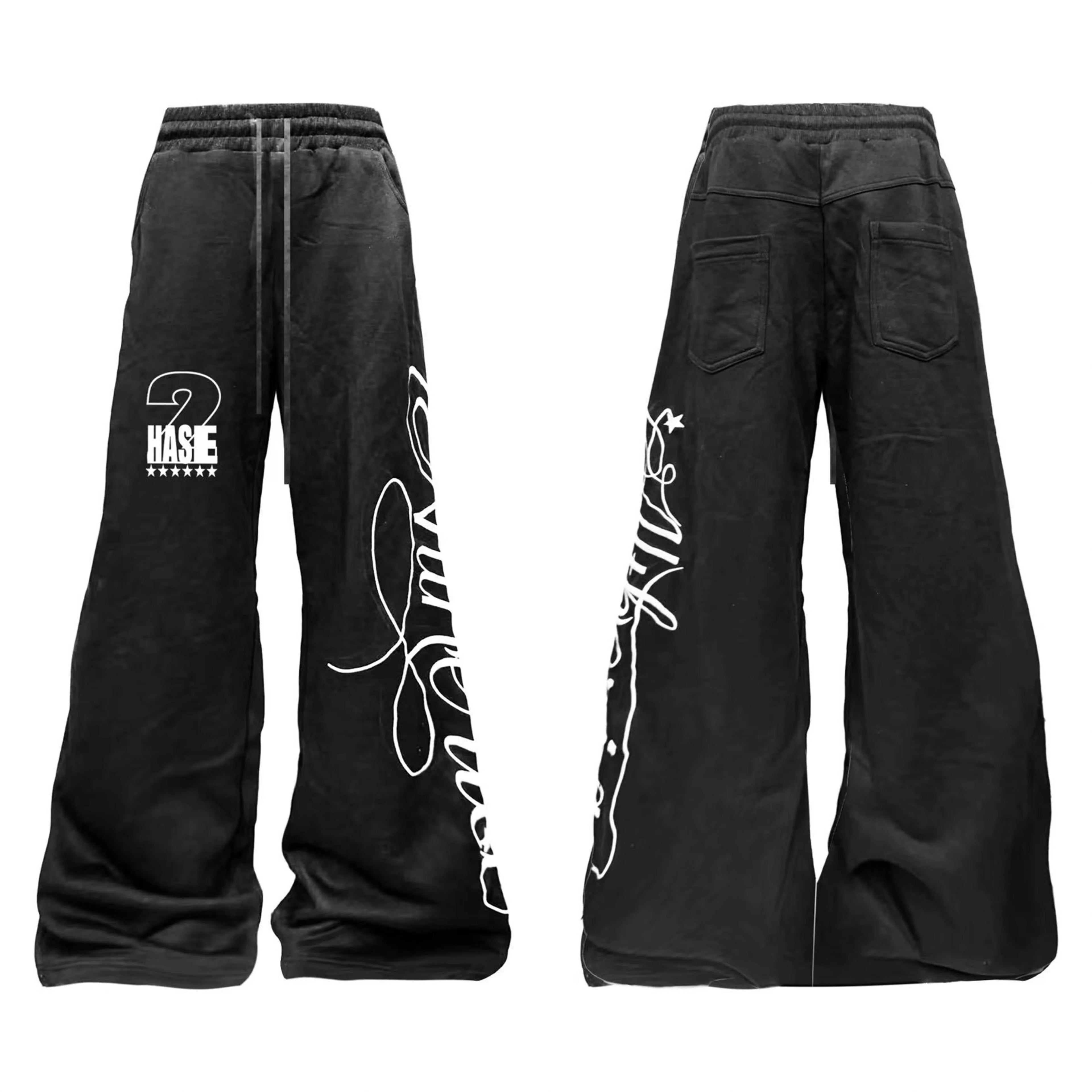 DETW Terry Embroidered Straight-leg Lace-up Sweatpants