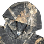 SUPER WAY Fleece Full-print Branch Camouflage Hooded Sweater