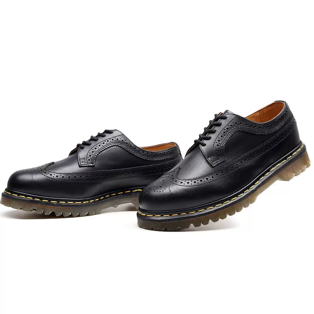Ram Era Brogue Carved Classic Black Shoes