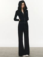 Anna Aneae Hooded Short Sweater Sports Two-piece Set