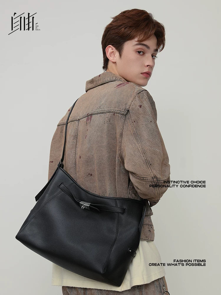 SFREEYA Soft Leather Shoulder Tote Bag