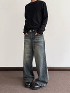 A PUEE Retro Cat Whisker Made Old Jeans