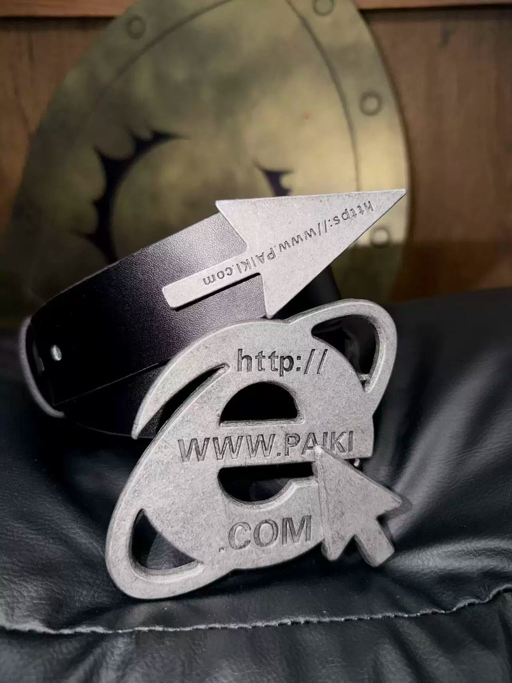 PAIKI Browser Mouse Old Metal First Layer Cowhide Belt Belt