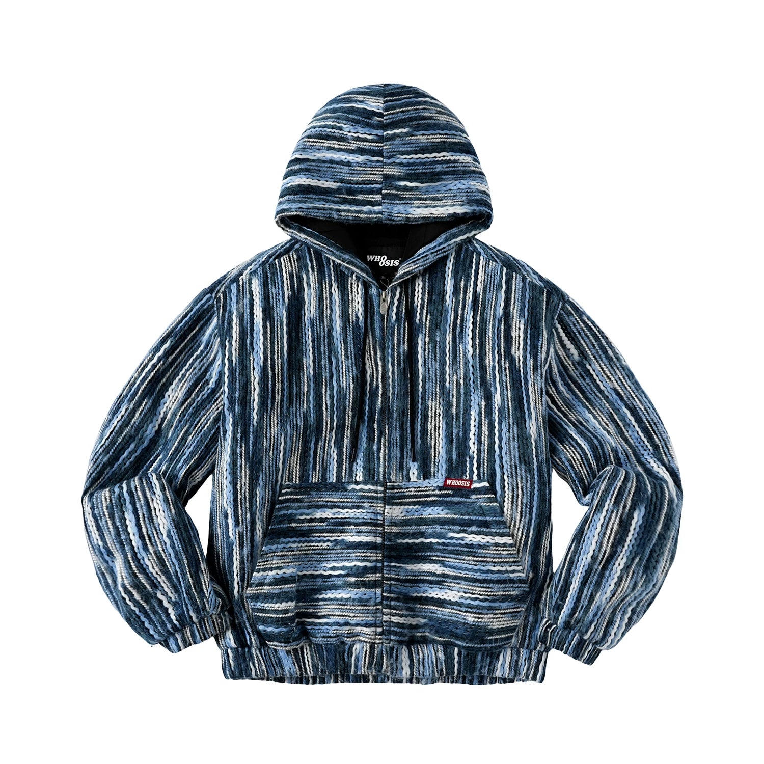 WHOOSIS Woven Fabric Rope Embroidery Hooded Jacket