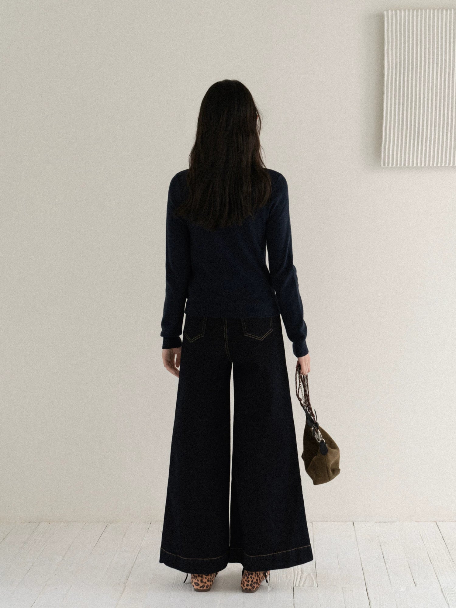 cantonstory Retro Drapey Wide Leg Jeans