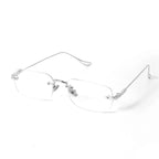 PLCOIN Silver Rimless Glasses Lightweight Anti-Blue Light Myopia