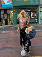 DETW Terry Embroidered Straight-leg Lace-up Sweatpants