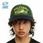 LUCKUP Snail Embroidery Color Matching Retro Baseball Cap