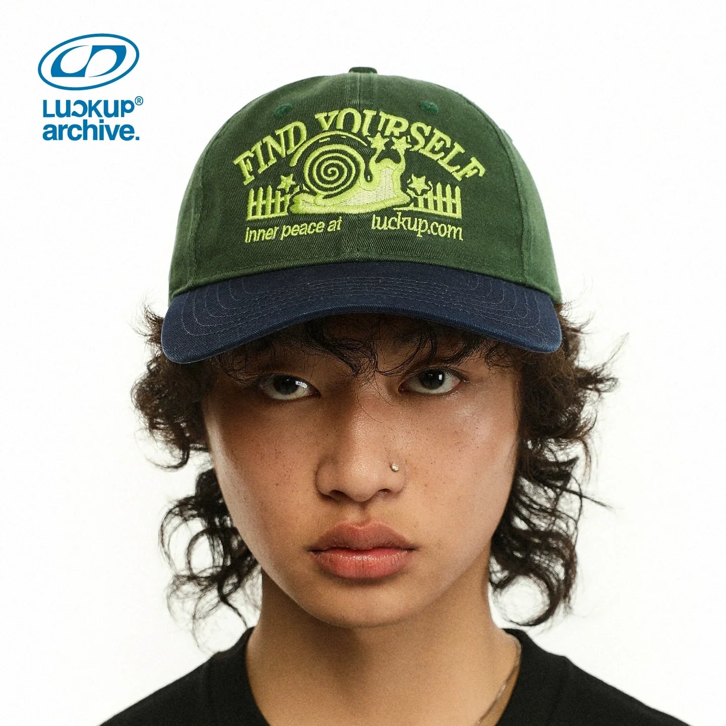 LUCKUP Snail Embroidery Color Matching Retro Baseball Cap