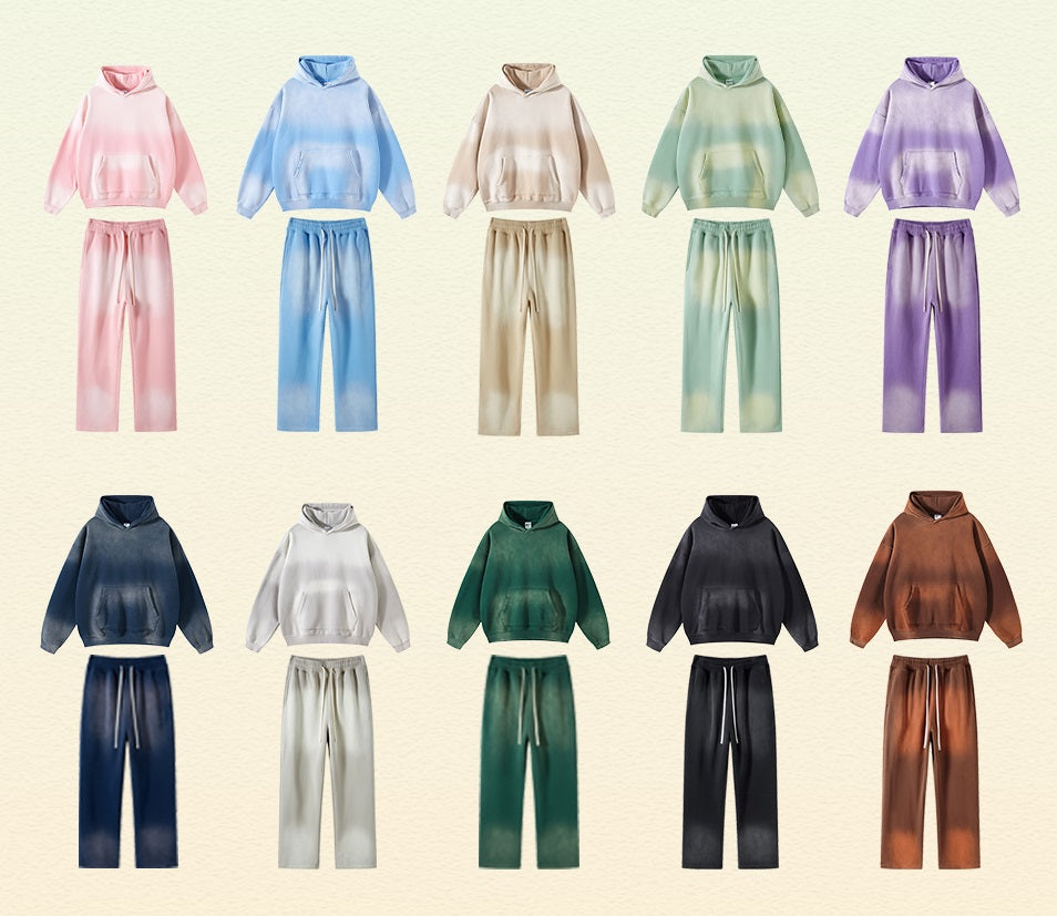 KANYE Washed Velvet Hoodie & Sweatpants Set