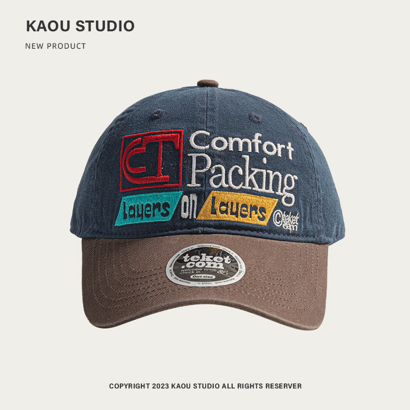 KAOU Lauers Navy Blue Color-block Letter Cap