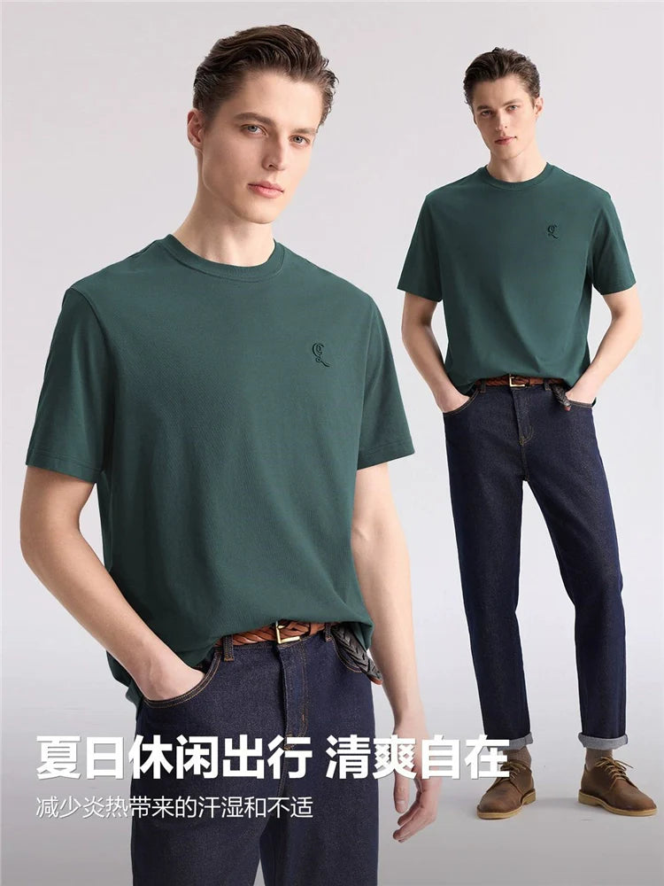 Giordano Monogram Embroidered Crew Neck Casual Tee