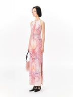 YEDM Floral Print Cheongsam Dress