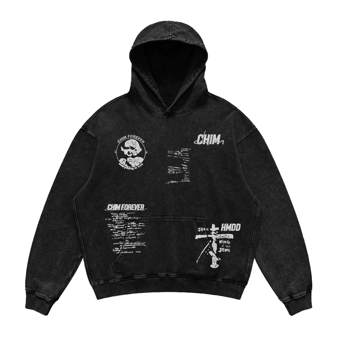 BOMBA STUDIO Washed Off-Shoulder Street Hoodie