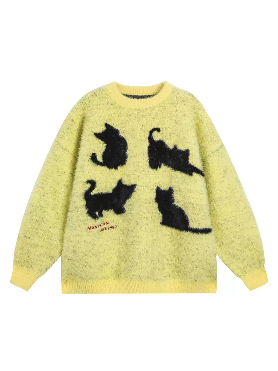 MANYSTON Cat Poses Sweater