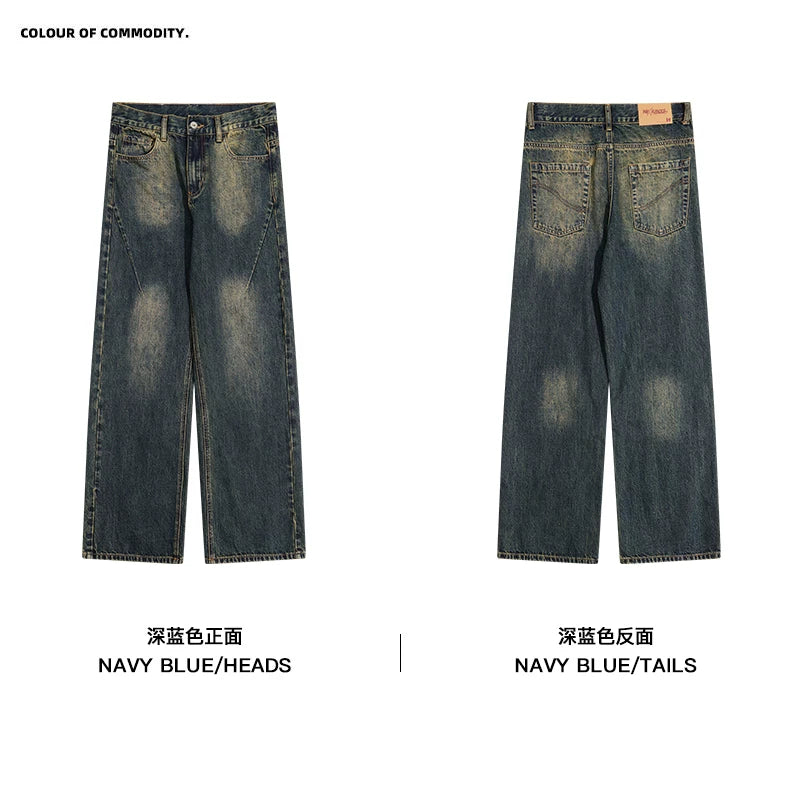 Mr. Jiangnan NewJNXS Washed Straight Casual Jeans