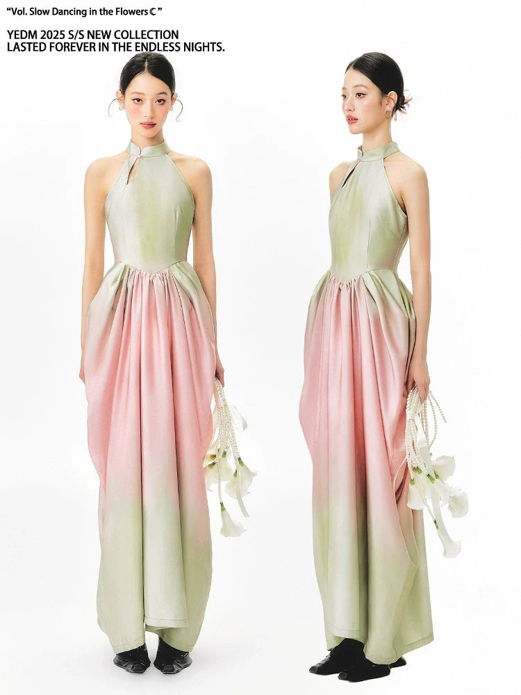 YEDM Gradual Change Tulip Bud Neck Dress