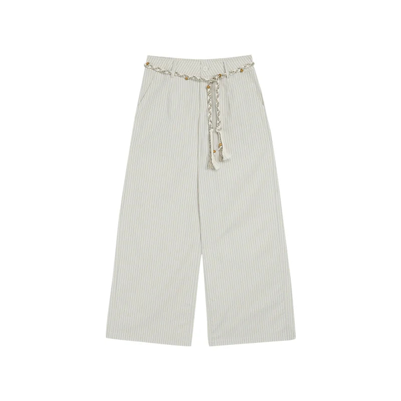 Audwyn Striped Casual Loose Straight Wide Leg Pants