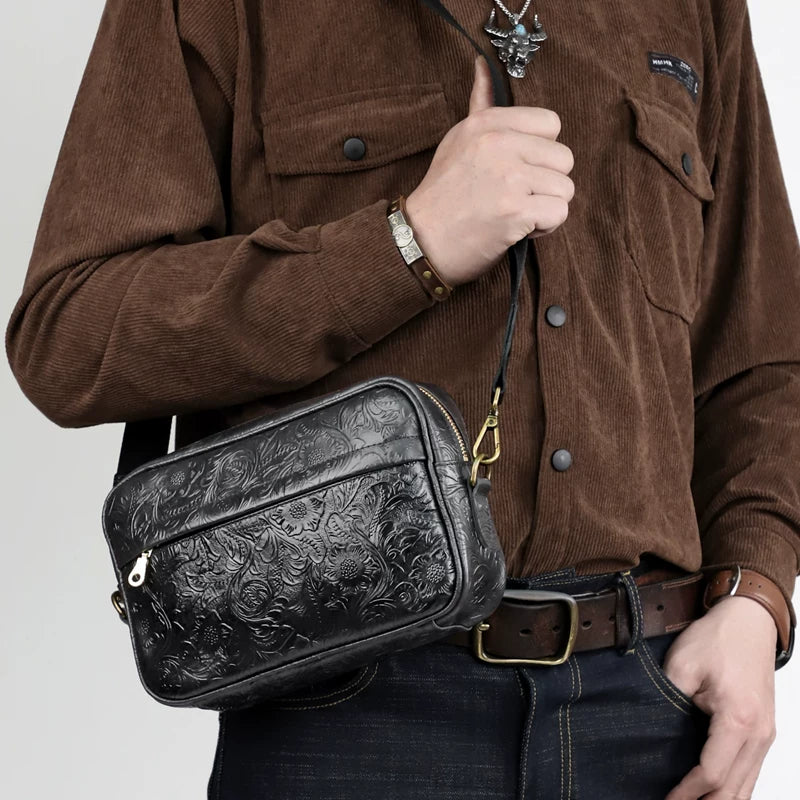 Fanguo Designer Leather Shoulder Messenger Bag