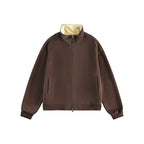 sostine Contrast Cardigan Double Zipper Jacket