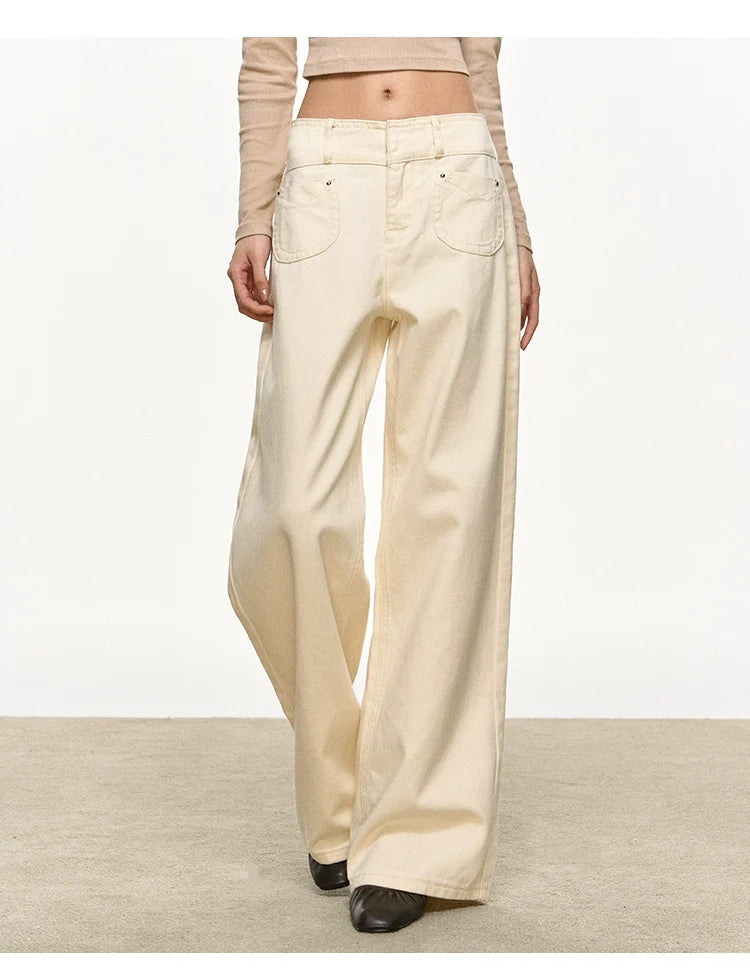Anna Aneae Straight Casual Wide-leg Jeans