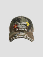 Fleamarket Camouflage Cap Embroidered Curved Brim Rivet Baseball Cap