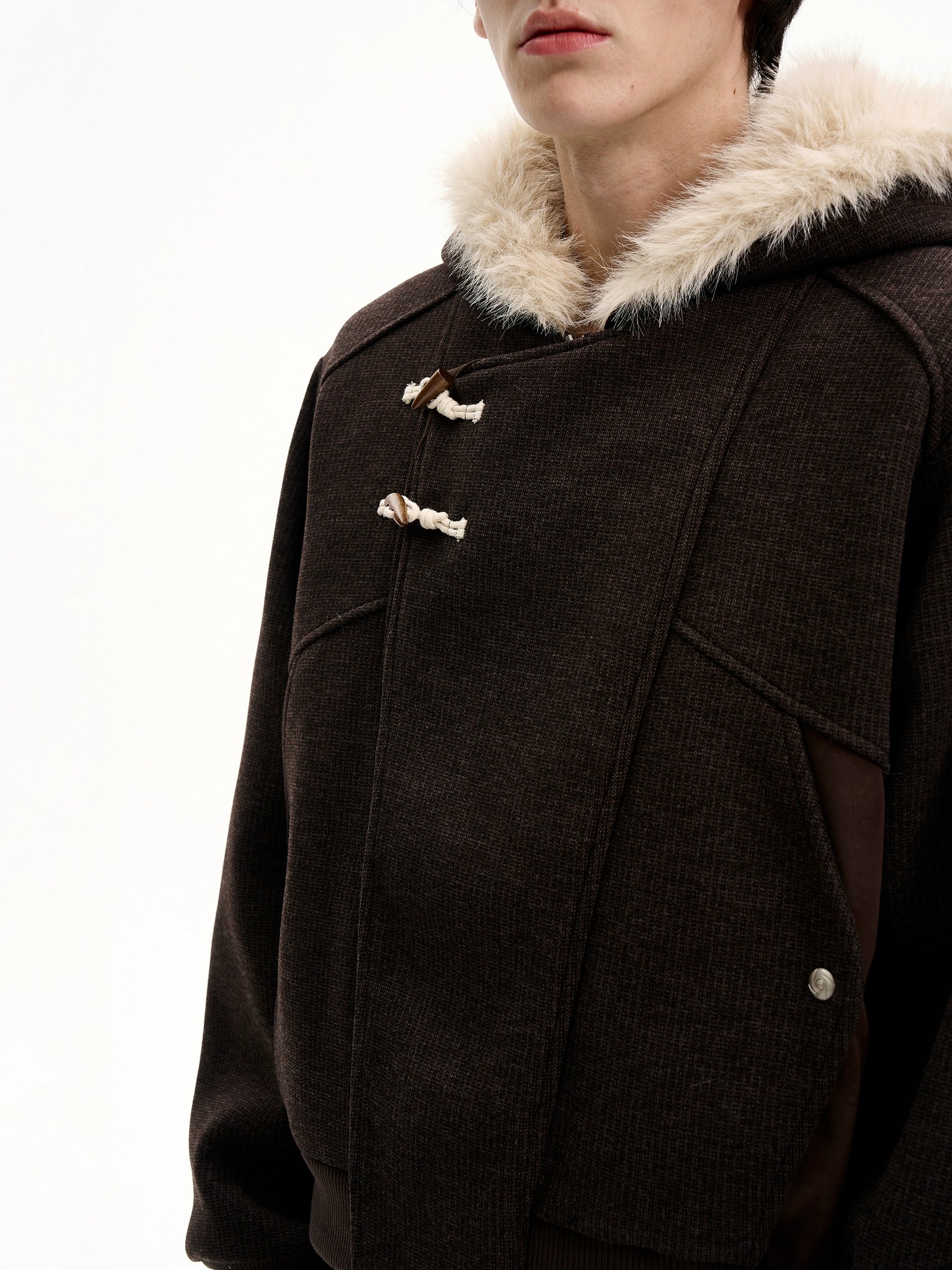 MaxDstr Horn Buckle Mountain Wool Coat