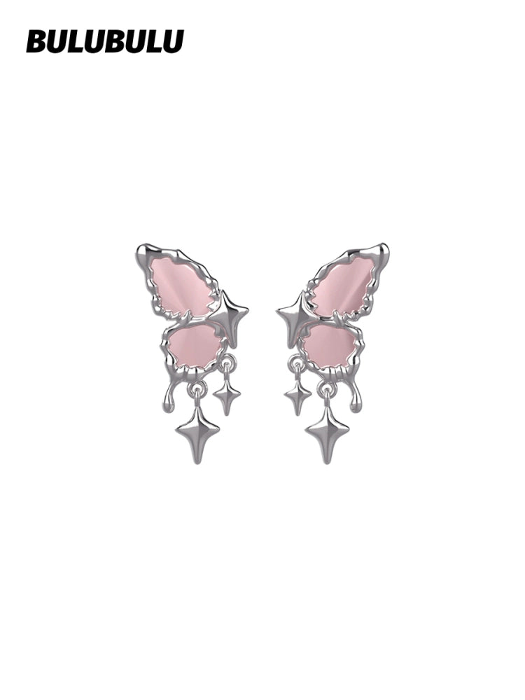 BULUBULU Mirror Butterfly Pink Earrings