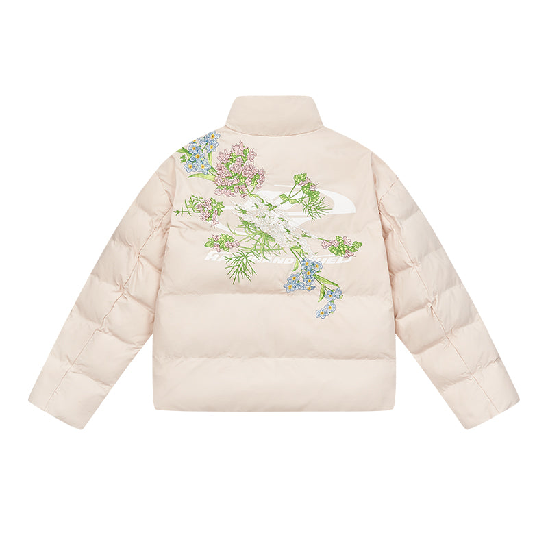 Harshandcruel Yoke Floral Embroidery Graphene Warm Bread Jacket