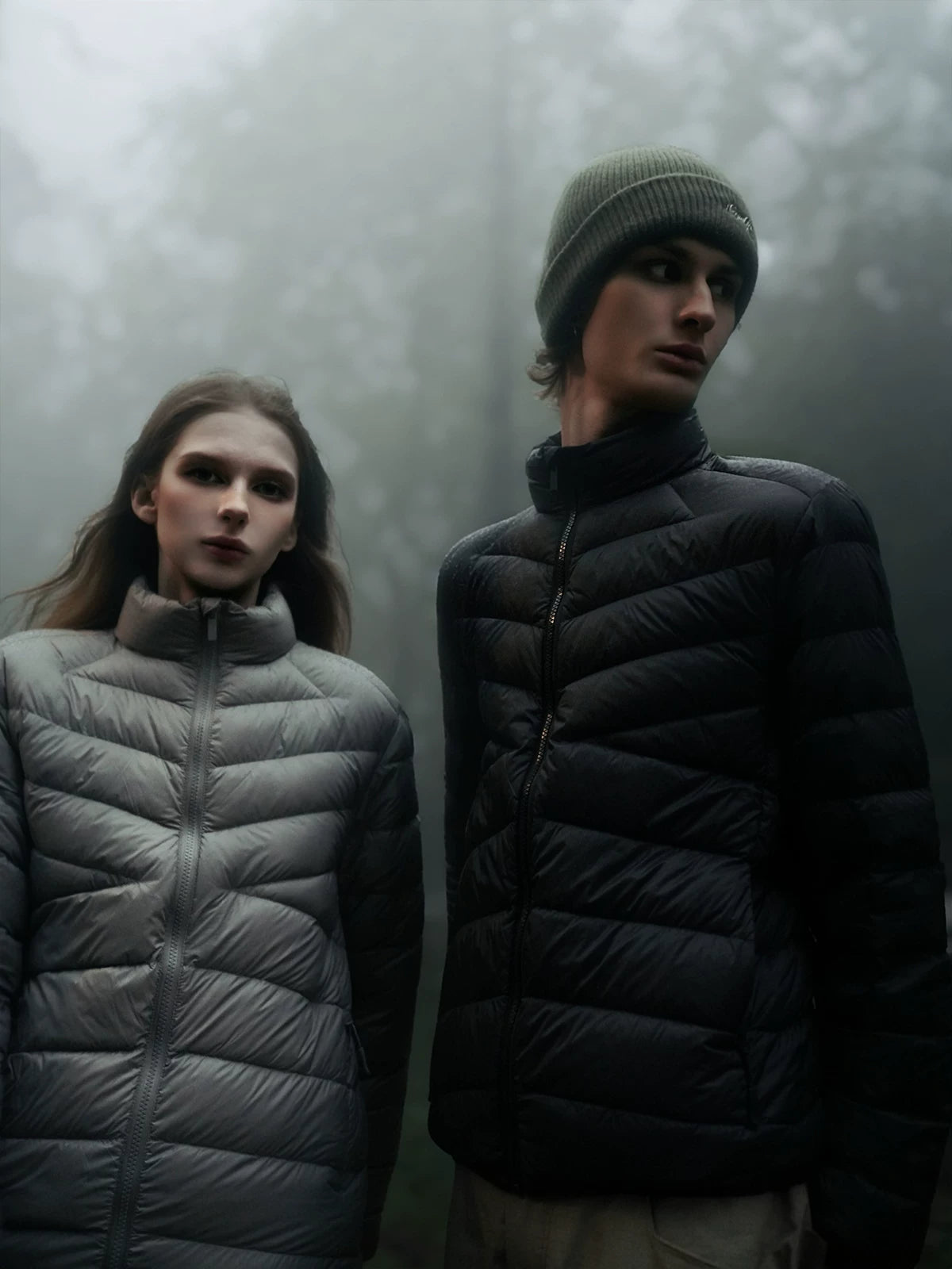 sostine Lightweight Stand Collar White Duck Down Jacket