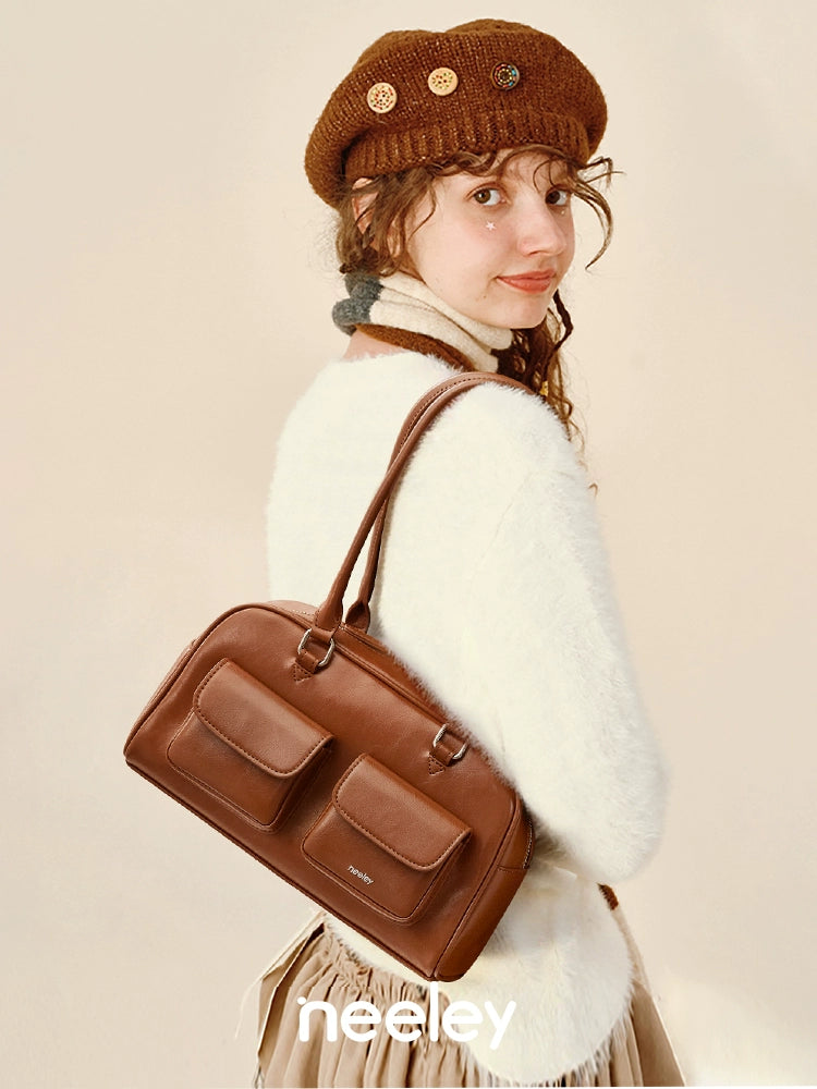 Neeley Soft Cowhide Luxury Boston Bag