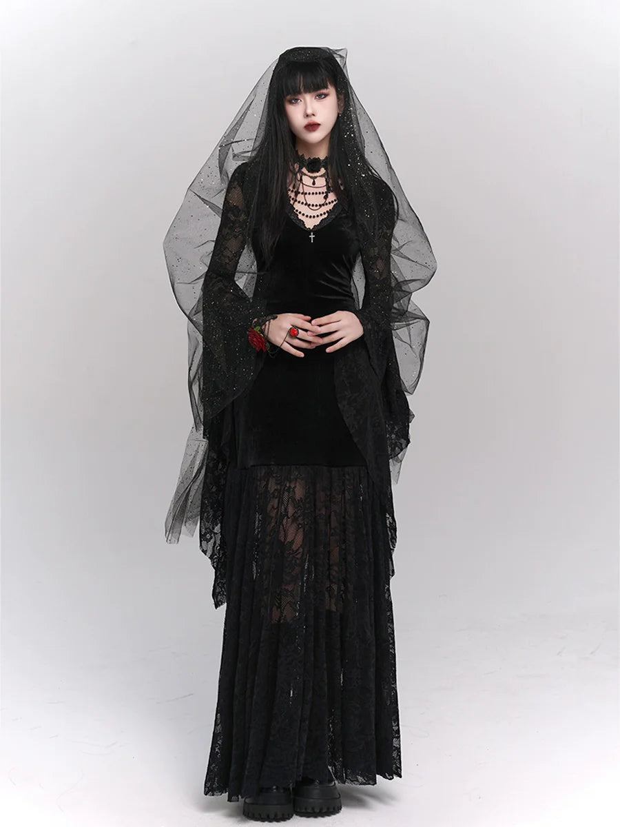 LADYGHOST Vintage Dark Gothic Dress