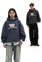 Loopsoon Hooded Pullover Monogram Patch Loose Guard