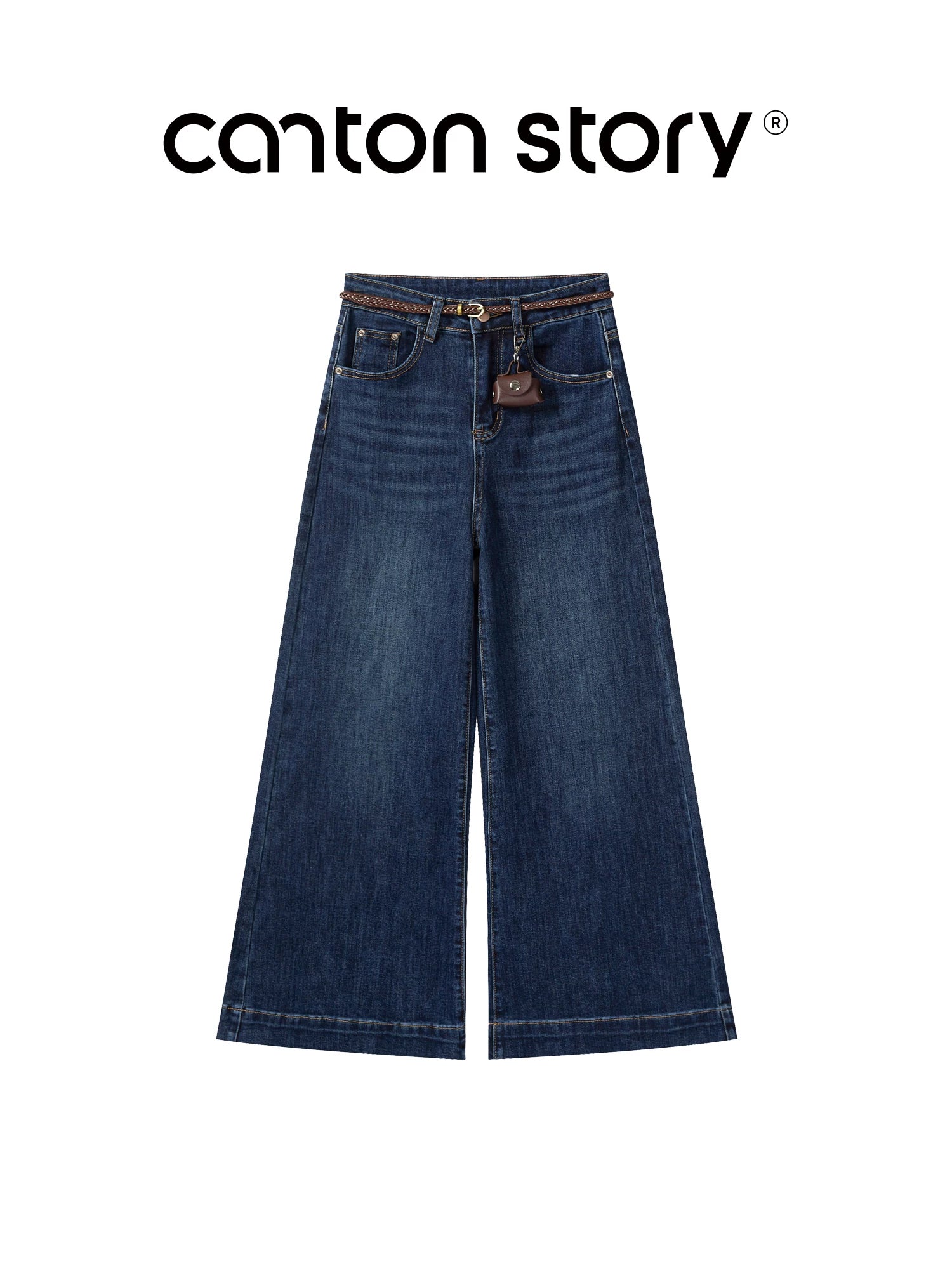 cantonstory Retro Drapey Wide Leg Jeans