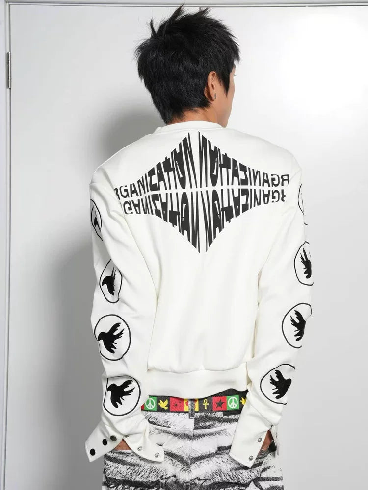 Vinkid Full Sleeve Peace Pigeon Long Sleeve Sweatshirt