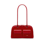 Neeley Red Leather Boston Bowling Bag